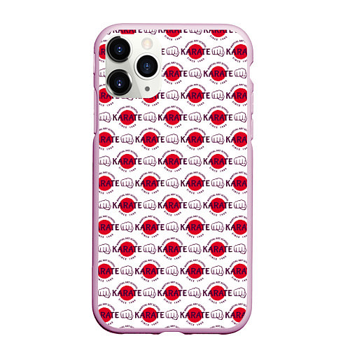 Чехол iPhone 11 Pro матовый KARATE / 3D-Розовый – фото 1