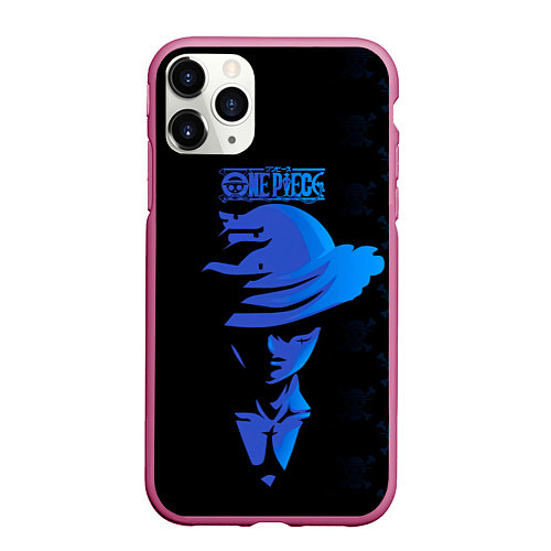 Чехол iPhone 11 Pro матовый Манки Д Луффи One Piece / 3D-Малиновый – фото 1