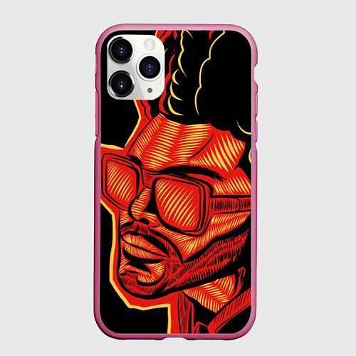 Чехол iPhone 11 Pro матовый Большой Уикенд / 3D-Малиновый – фото 1