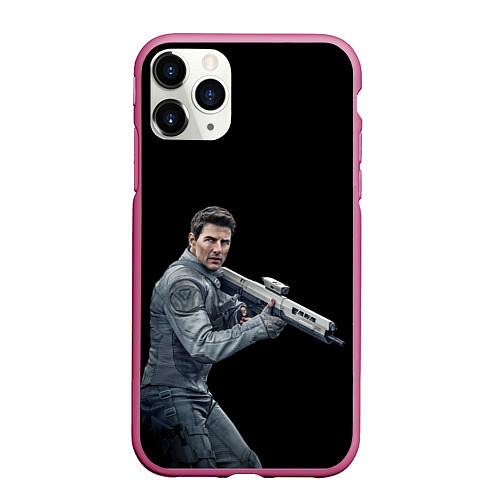 Чехол iPhone 11 Pro матовый Том Круз / 3D-Малиновый – фото 1