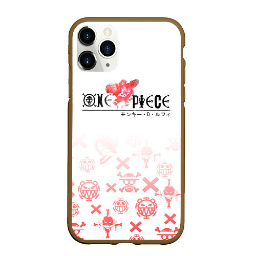 Чехол iPhone 11 Pro матовый One Piece резиновый Луффи / 3D-Коричневый – фото 1