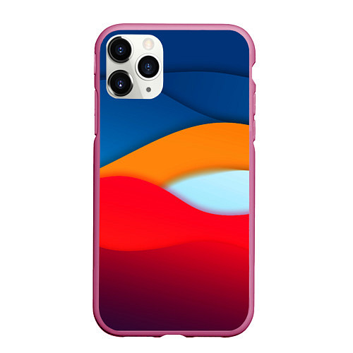 Чехол iPhone 11 Pro матовый Палитра Цвета / 3D-Малиновый – фото 1