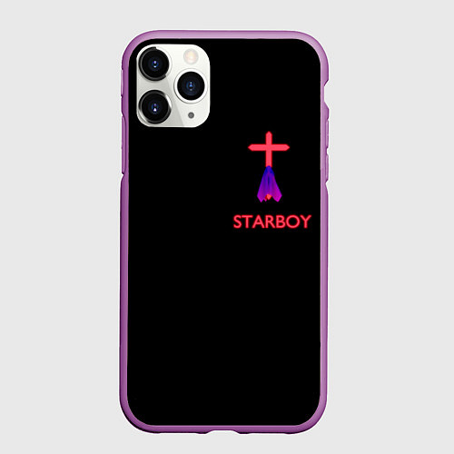Чехол iPhone 11 Pro матовый STARBOY - The Weeknd / 3D-Фиолетовый – фото 1
