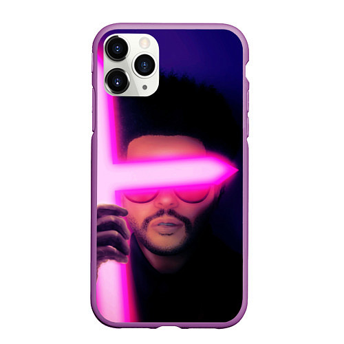 Чехол iPhone 11 Pro матовый The Weeknd - Blinding Lights / 3D-Фиолетовый – фото 1