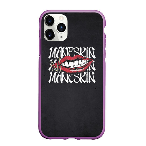 Чехол iPhone 11 Pro матовый Maneskin Maneskin / 3D-Фиолетовый – фото 1
