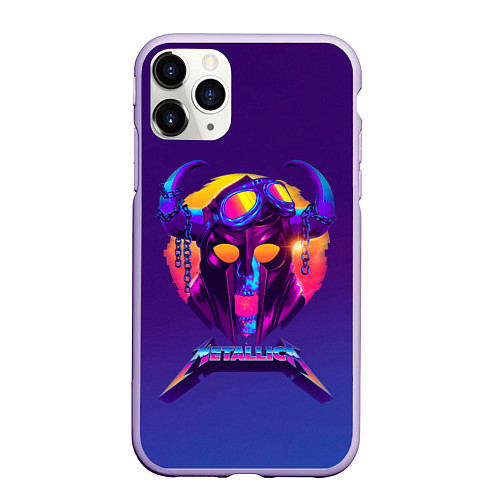 Чехол iPhone 11 Pro матовый Metallica Neon / 3D-Светло-сиреневый – фото 1