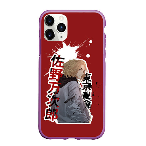 Чехол iPhone 11 Pro матовый Tokyo Revengers anime / 3D-Фиолетовый – фото 1