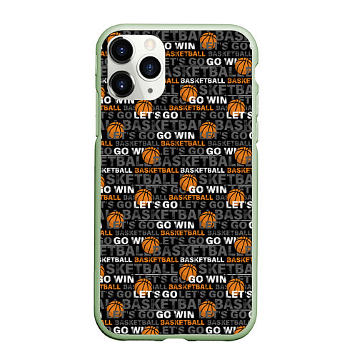 Чехол iPhone 11 Pro матовый BASKETBALL / 3D-Салатовый – фото 1