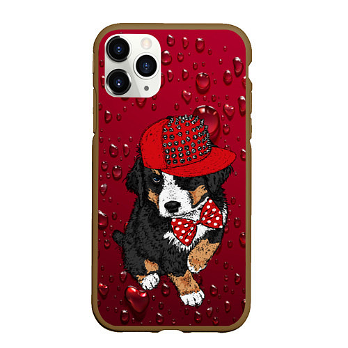 Чехол iPhone 11 Pro матовый Cool Dog / 3D-Коричневый – фото 1