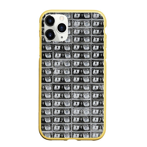 Чехол iPhone 11 Pro матовый Энди Уорхол 200 $-ых банкнот / 3D-Желтый – фото 1
