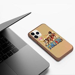 Чехол iPhone 11 Pro матовый Пираты Соломенной Шляпы One Piece, цвет: 3D-коричневый — фото 2