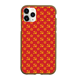Чехол iPhone 11 Pro матовый СССР, цвет: 3D-коричневый