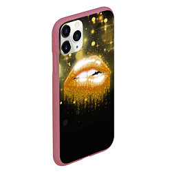 Чехол iPhone 11 Pro матовый Губы, цвет: 3D-малиновый — фото 2