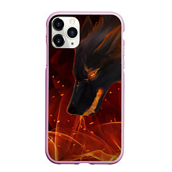 Чехол iPhone 11 Pro матовый ОГНЕНЫЙ ВОЛК, 3d