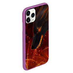 Чехол iPhone 11 Pro матовый ОГНЕНЫЙ ВОЛК, 3d, цвет: 3D-фиолетовый — фото 2