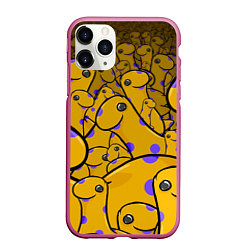 Чехол iPhone 11 Pro матовый Nessy, цвет: 3D-малиновый