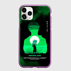 Чехол iPhone 11 Pro матовый Ророноа Зоро One Piece, цвет: 3D-фиолетовый
