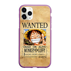 Чехол iPhone 11 Pro матовый Манки Д Луффи в розыске One Piece, цвет: 3D-фиолетовый