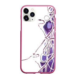 Чехол iPhone 11 Pro матовый Фиолетовые нити, цвет: 3D-малиновый