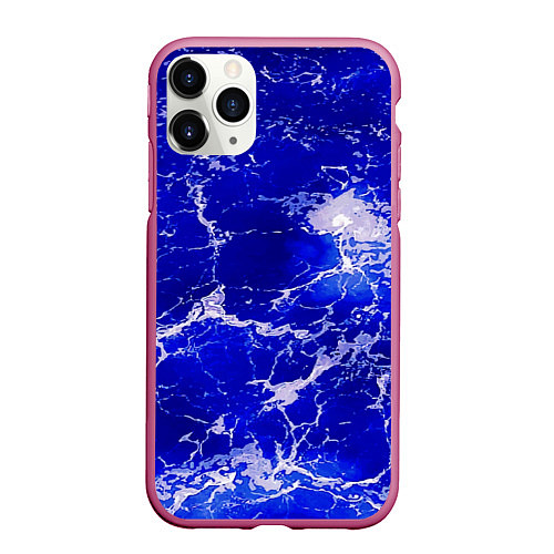 Чехол iPhone 11 Pro матовый Морские волны! / 3D-Малиновый – фото 1