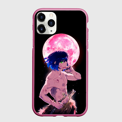 Чехол iPhone 11 Pro матовый Иноске клинок рассекающий демонов арт / 3D-Малиновый – фото 1