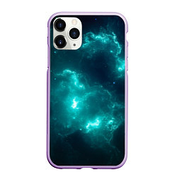 Чехол iPhone 11 Pro матовый Галактическое сияние, цвет: 3D-сиреневый