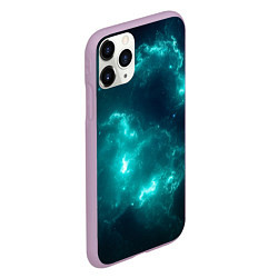 Чехол iPhone 11 Pro матовый Галактическое сияние, цвет: 3D-сиреневый — фото 2