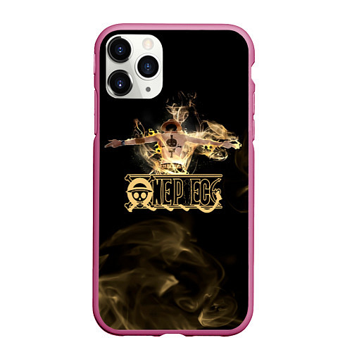 Чехол iPhone 11 Pro матовый Портгас Д Эйс One Piece / 3D-Малиновый – фото 1