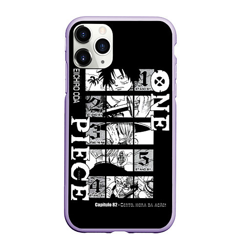 Чехол iPhone 11 Pro матовый ONE PIECE Главные герои / 3D-Светло-сиреневый – фото 1