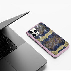 Чехол iPhone 11 Pro матовый Рептилоид Змея, цвет: 3D-розовый — фото 2