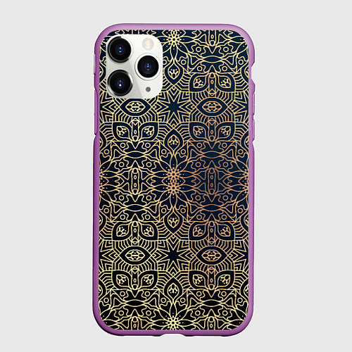 Чехол iPhone 11 Pro матовый ПерсидСкие Узоры / 3D-Фиолетовый – фото 1