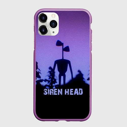 Чехол iPhone 11 Pro матовый СИРЕНОГОЛОВЫЙ ГЛИТЧ / 3D-Фиолетовый – фото 1