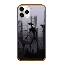 Чехол iPhone 11 Pro матовый СИРЕНОГОЛОВЫЙ В ЦЕПЯХ, цвет: 3D-коричневый