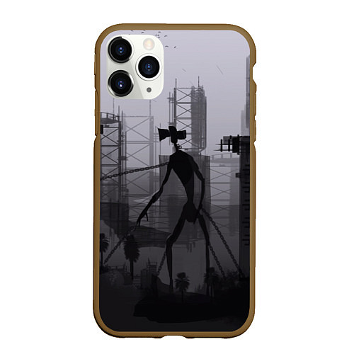 Чехол iPhone 11 Pro матовый СИРЕНОГОЛОВЫЙ В ЦЕПЯХ / 3D-Коричневый – фото 1