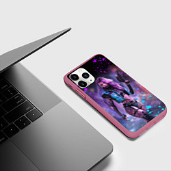 Чехол iPhone 11 Pro матовый CYBERPUNK 2077 NEON КИБЕРПАНК НЕОН Z, цвет: 3D-малиновый — фото 2