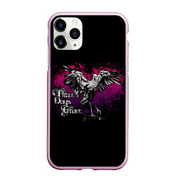 Чехол iPhone 11 Pro матовый Three Days Grace, цвет: 3D-розовый