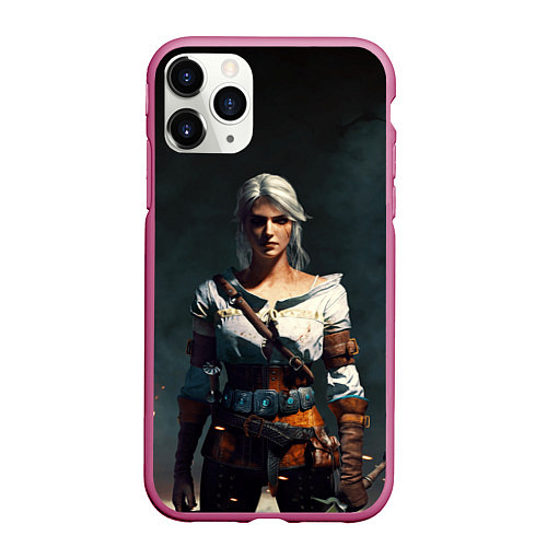 Чехол iPhone 11 Pro матовый THE WITCHER CIRI / 3D-Малиновый – фото 1