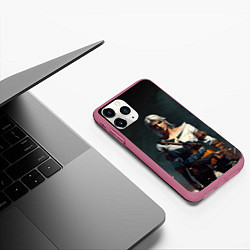 Чехол iPhone 11 Pro матовый THE WITCHER CIRI, цвет: 3D-малиновый — фото 2