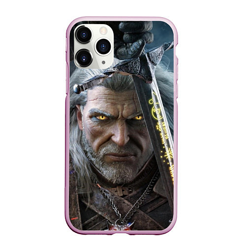 Чехол iPhone 11 Pro матовый THE WITCHER ГЕРАЛЬТ / 3D-Розовый – фото 1