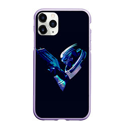 Чехол iPhone 11 Pro матовый Garrus whith gun, цвет: 3D-светло-сиреневый