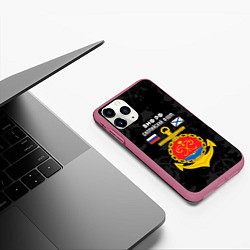 Чехол iPhone 11 Pro матовый Балтийский флот ВМФ России, цвет: 3D-малиновый — фото 2