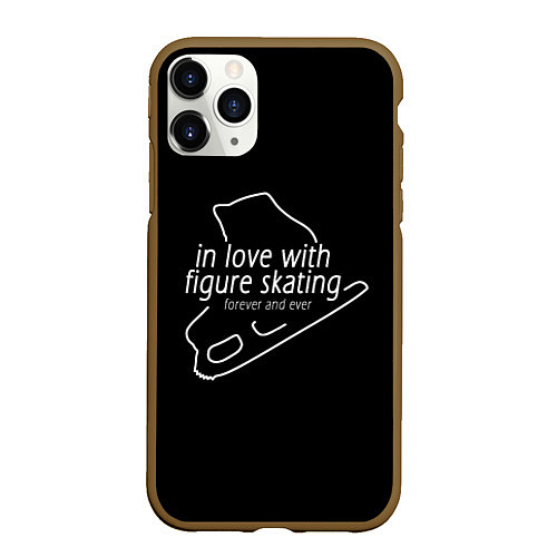 Чехол iPhone 11 Pro матовый In Love With Figure Skating / 3D-Коричневый – фото 1