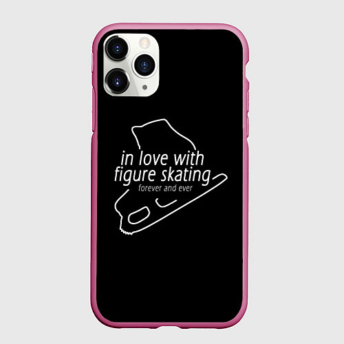 Чехол iPhone 11 Pro матовый In Love With Figure Skating / 3D-Малиновый – фото 1