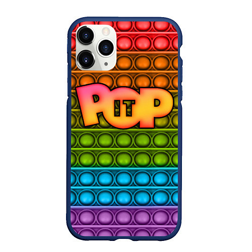 Чехол iPhone 11 Pro матовый POP it ПУПЫРКА / 3D-Тёмно-синий – фото 1
