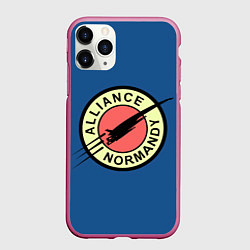 Чехол iPhone 11 Pro матовый Mass effect x Futurama, цвет: 3D-малиновый