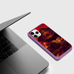 Чехол iPhone 11 Pro матовый СЁГУН НА КРАСНОМ ФОНЕ, цвет: 3D-фиолетовый — фото 2