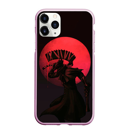 Чехол iPhone 11 Pro матовый Красная луна / 3D-Розовый – фото 1