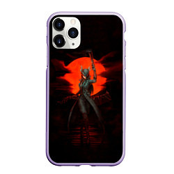 Чехол iPhone 11 Pro матовый Blood moon, цвет: 3D-светло-сиреневый