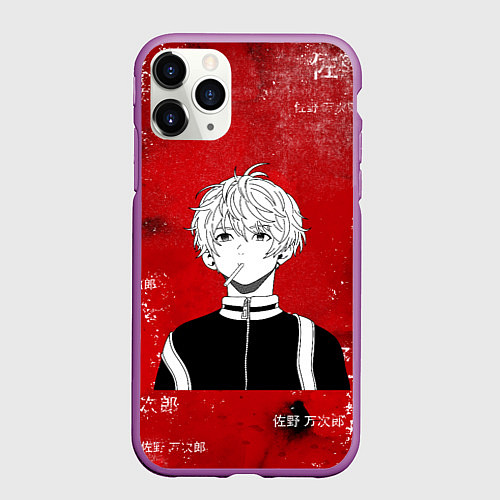 Чехол iPhone 11 Pro матовый САНО МАНДЗИРО МАЙКИ / 3D-Фиолетовый – фото 1