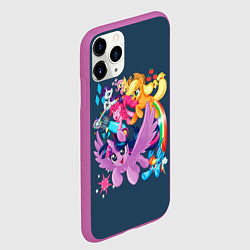 Чехол iPhone 11 Pro матовый Пони тим, цвет: 3D-фиолетовый — фото 2